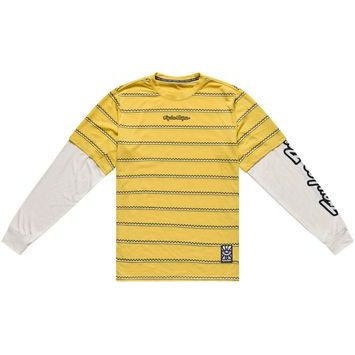 TROY LEE DESIGNS SKYLINE FAKIE RIDE TEE STRIPE BUTTER