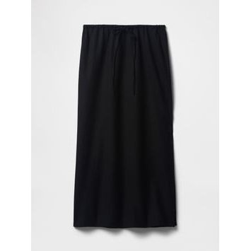 GAP Lněná midi sukně Černá