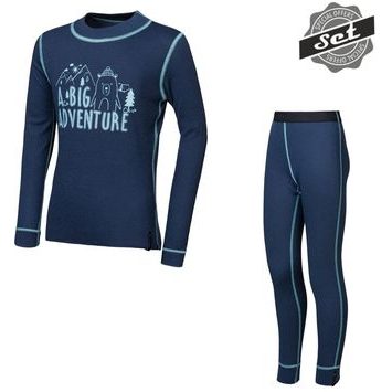 SENSOR DOUBLE FACE SET ADVENTURE dětský triko dl.rukáv + spodky deep blue