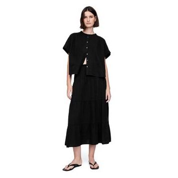 GAP Mušelínová maxi sukně Černá