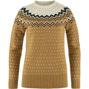 FJÄLLRÄVEN Övik Knit Sweater W Buckwheat Brown-Chalk White