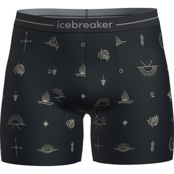 ICEBREAKER M Mer 150 Anatomica Boxers Explore More, BLACK/AOP