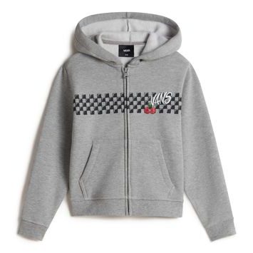 VANS Checker Cherries Zip Hoodie Cement Heather