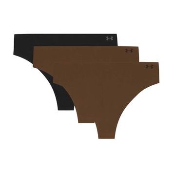 UNDER ARMOUR Ua Pure Stretch No Show Thong -Solid - 3pk HUE 625 W/BLACK