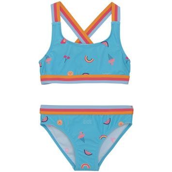 COLOR KIDS Bikini W. Contrast Straps, AOP-7452-River Blue