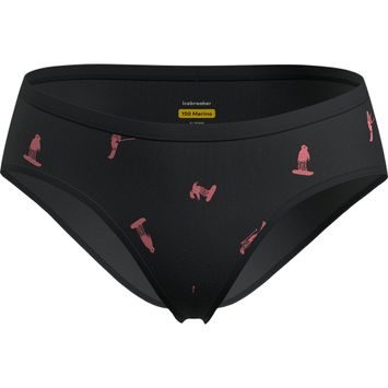 ICEBREAKER W Mer 150 Siren Hipkini Ski Day BLACK/ACID PINK/AOP