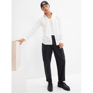 GAP 422485-02 Košile slim poplin stretch Bílá