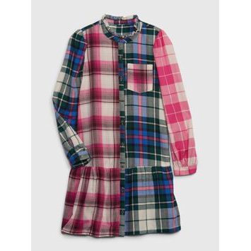 GAP 484110-00 Dětské kostkované šaty Barevná