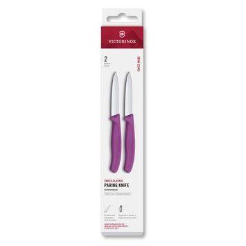 VICTORINOX Swiss Classic, paring knife, 2pcs,8cm,straight,pointed,purple,box