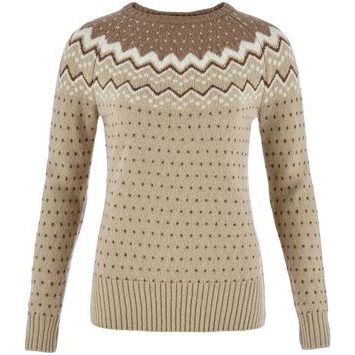 FJÄLLRÄVEN Övik Knit Sweater W Fossil-Suede Brown