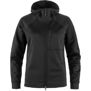 FJÄLLRÄVEN Abisko Grid Fleece Hoodie W Black
