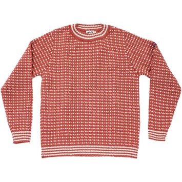 DEVOLD Islender Refined Sweater Marsala/Offwhite
