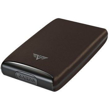 TRU VIRTU Credit Card Case RAZOR Fan - leather Nappa Brown