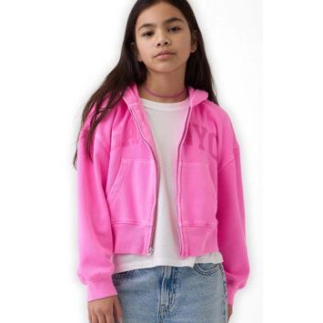 GAP 879363-01 Dětská oversize mikina s logem VintageSoft Růžová