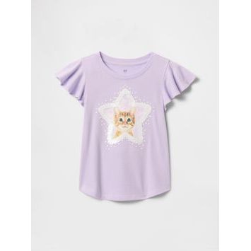 GAP Dětské tričko s flitry Fialová
