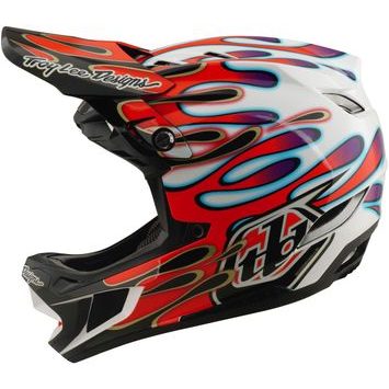 TROY LEE DESIGNS D4 COMPOSITE MIPS OVERSPRAY WHITE / RED
