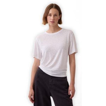 GAP 886584-01 Tričko z lněné směsi Bílá