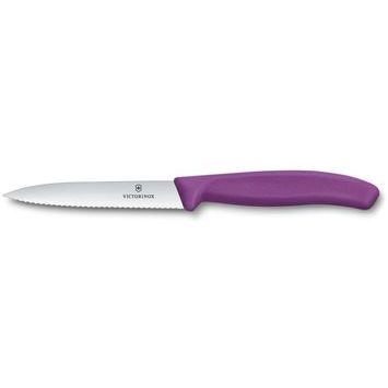 VICTORINOX Swiss Classic, paring knife, 10cm, wavy, pointed tip, purple