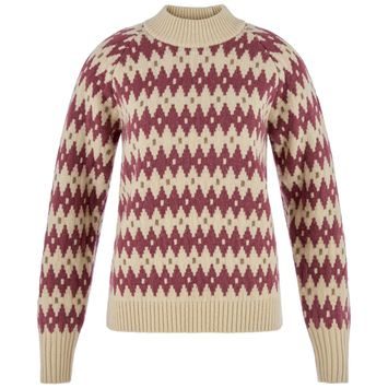 FJÄLLRÄVEN Övik Jacquard Knit W Light Beige-Mesa Purple