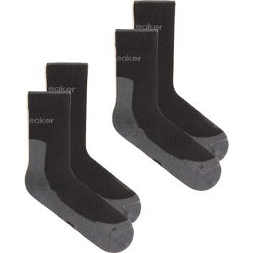 ICEBREAKER Men Mer Hike+ Light Crew 2 Pack BLACK/OBSIDIAN