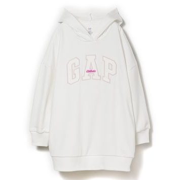 GAP 819501-00 Dětské mikinové oversize šaty VintageSoft Bílá