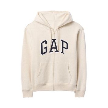 GAP Mikina na zip s logem Béžová