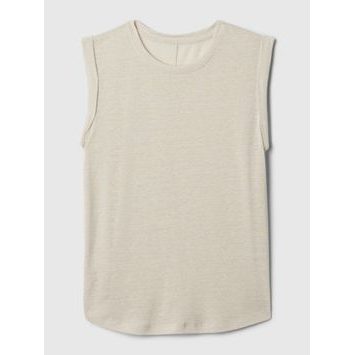 GAP 878221-01 Lněný tílkový top Šedá