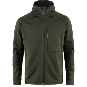 FJÄLLRÄVEN Abisko Grid Fleece Hoodie M Deep Forest