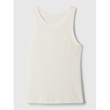 GAP 878220-01 Žebrovaný tílkový top Bílá