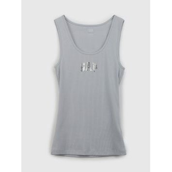 GAP 863200-04 Tílko s metalickým logem, Šedá