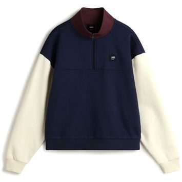 VANS COLORBLOCK HALF ZIP MOCK DRESS BLUES/PORT ROYALE