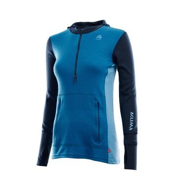 ACLIMA WarmWool Hood Sweater Net W Navy Blazer / Blue Sapphire / Azure Blue