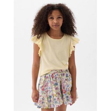 GAP 883243-04 Dětské tričko s volány Žlutá