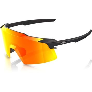 100% AEROCRAFT - Soft Tact Black - HiPER Red Multilayer Mirror Lens