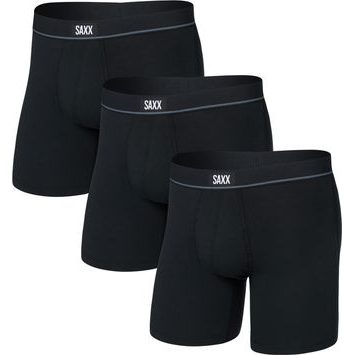 SAXX ESSENTIAL COTTON BB FLY 3PK, black