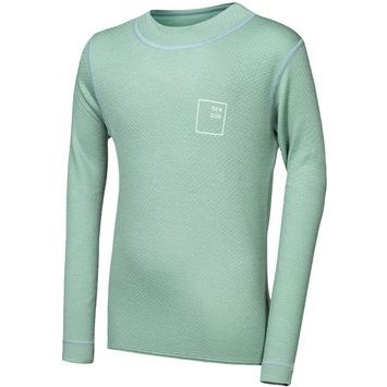 SENSOR MERINO DF LOGO UP juniorské triko dl.rukáv basil green