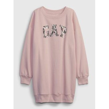 GAP 815182-00 Dětské mikinové šaty s logem, Růžová