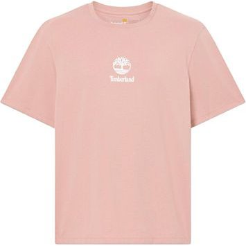 TIMBERLAND Print Stack Logo Short Sleeve Tee Ash Rose