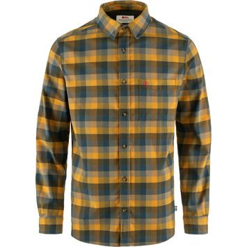 FJÄLLRÄVEN Lappland Stretch Flannel Shirt M Laurel Green-Mountain Blue