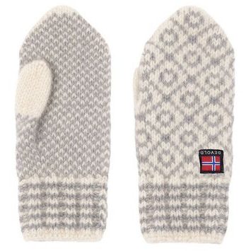 DEVOLD Svalbard Wool Mitten, Offwhite/Grey