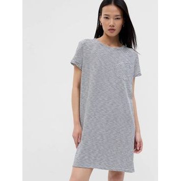 GAP 554674-00 Pruhované šaty s kapsou Černá