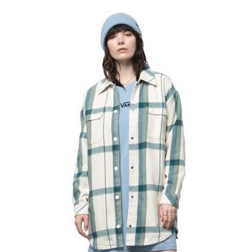 VANS HAL PLAID SHACKET, MARSHMALLOW