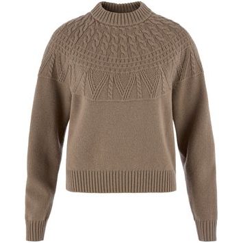 FJÄLLRÄVEN Övik Solid Jacquard Knit W Suede Brown