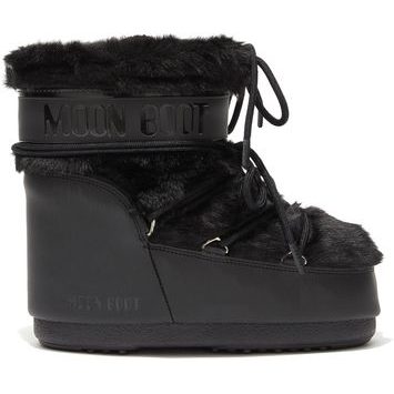 MOON BOOT ICON LOW FAUX FUR BLACK