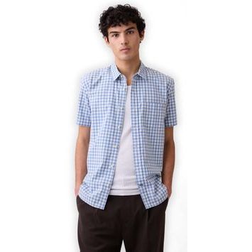 GAP 869564-00 Strečová popelínová košile Modrá
