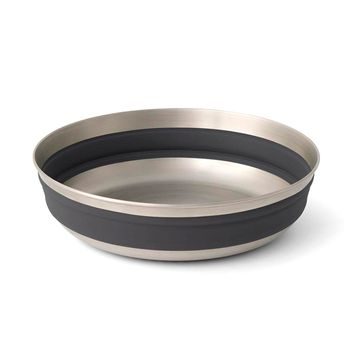 SEA TO SUMMIT Detour Stainless Steel Collapsible Bowl - L, Beluga Black