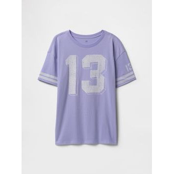GAP Dětské oversize tričko Varsity Fialová