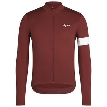 RAPHA Cyklistický termodres Core s dlouhým rukávem tmavě červená/bílá