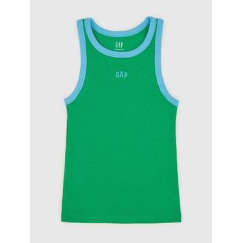 GAP 729562-04 Žebrovaný top s logem Zelená
