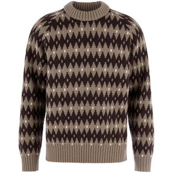 FJÄLLRÄVEN Övik Jacquard Knit M Suede Brown-Black Oak